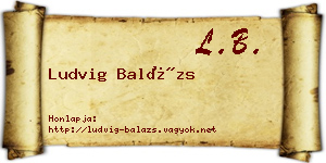 Ludvig Balázs névjegykártya